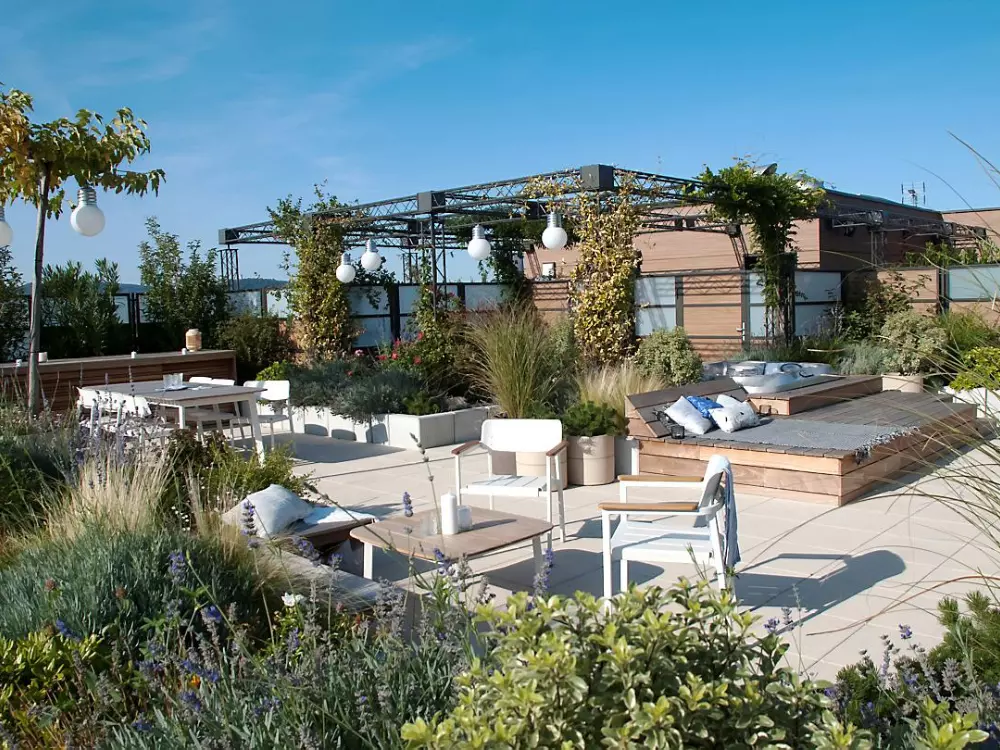 toit terrasse jardin